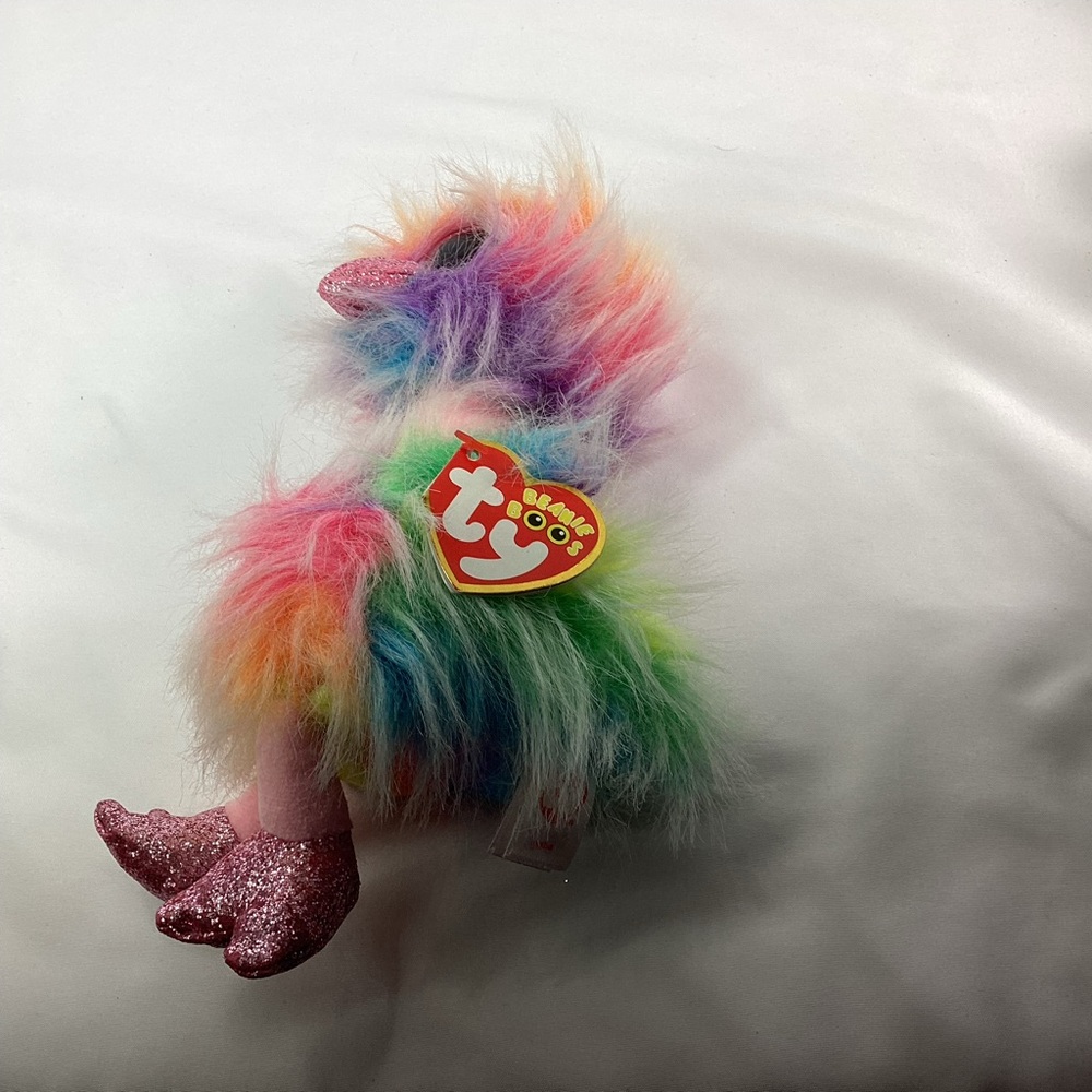 TY Beanie Boos Asha the Rainbow Ostrich Bird Stuffed Animal Plush Toy 2019 w/Tag - Picture 6 of 13